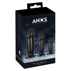   Kit de instruire Anos - set de dildo-uri anale (3 piese) - negru