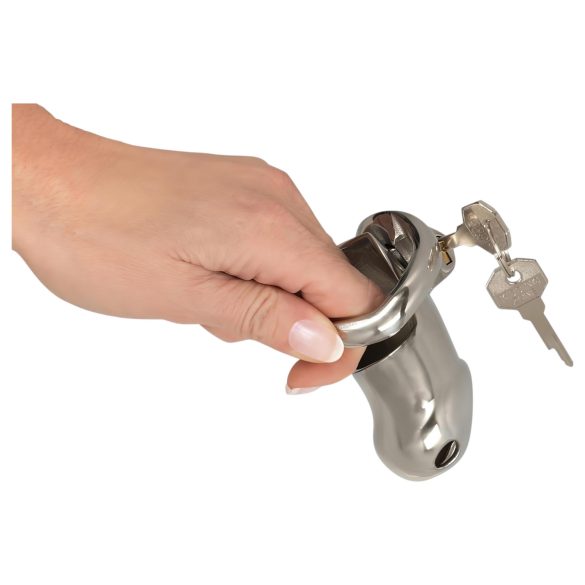 Fetish - cușcă pentru penis din metal - argintiu