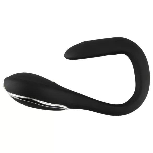 Dilator de penis cu dop - dilatator cu vibrații, cu acumulator (1 cm, negru)