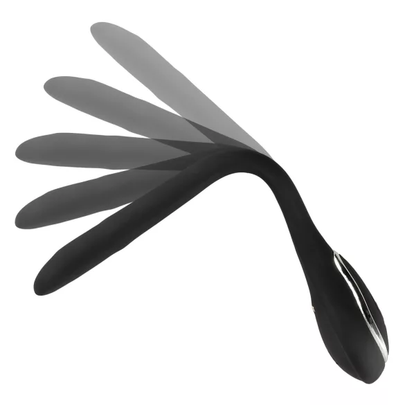 Dilator de penis cu dop - dilatator cu vibrații, cu acumulator (1 cm, negru)
