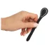 Dilator de penis cu dop - dilatator cu vibrații, cu acumulator (1 cm, negru)
