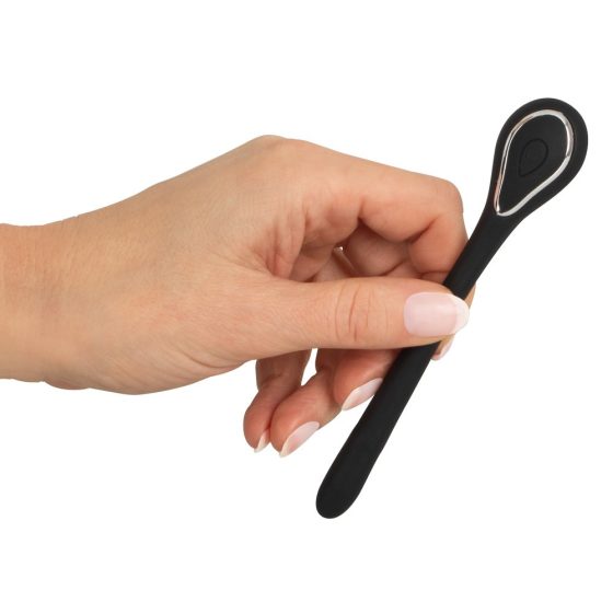 Dilatator Plug Penis - vibrator uretral cu acumulator (0,6-1,1cm) - negru