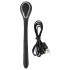 Dilator de penis cu dop - dilatator cu vibrații, cu acumulator (1 cm, negru)