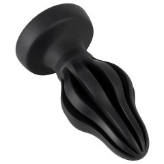 ANOS - dildo anal super moale și cu rigle - 5cm (negru)