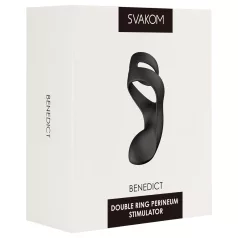   Svakom Benedict - inel pentru penis vibrator cu stimulare perineu - negru