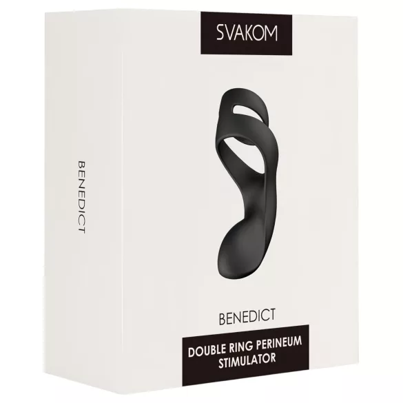 Svakom Benedict - inel pentru penis vibrator cu stimulare perineu - negru