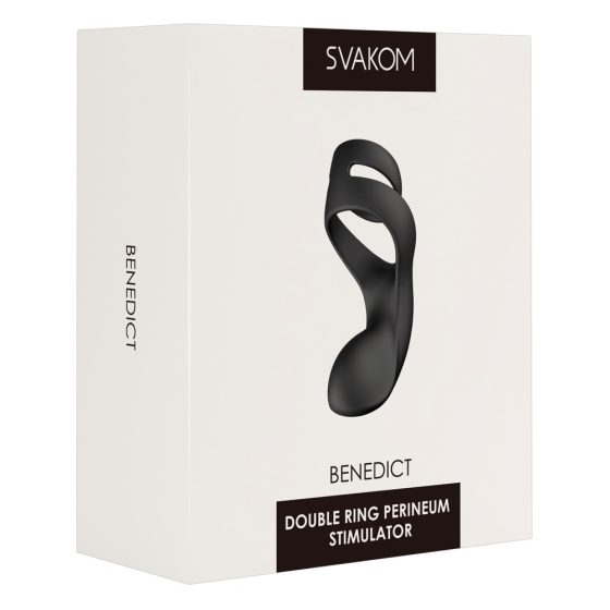 Svakom Benedict - inel vibrator pentru penis și stimulator de perineu (negru)