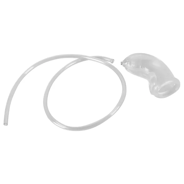 You2Toys Piss Play Sleeve - extensie pentru penis cu tub de evacuare (transparentă)