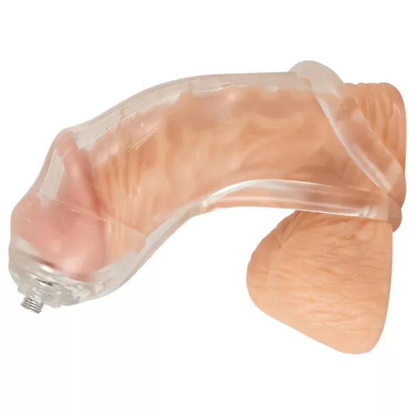 You2Toys Piss Play Sleeve - extensie pentru penis cu tub de evacuare (transparentă)