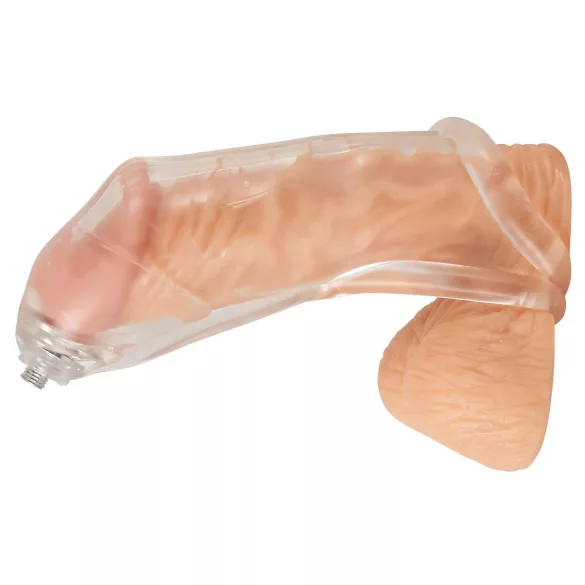 You2Toys Piss Play Sleeve - extensie pentru penis cu tub de evacuare (transparentă)
