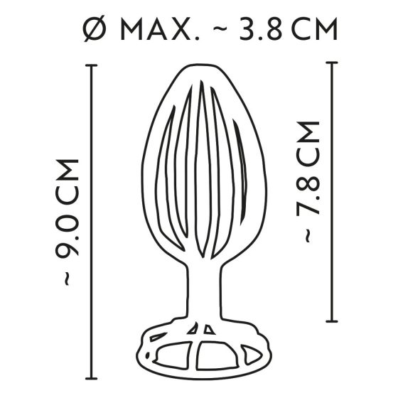 ANOS Metal (3,8 cm) - dildo anal cu grilaj de metal (argintiu)