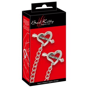 Bad Kitty - Set bijuterii pentru sfarcurile sanilor cu sageti de amor (argintiu)