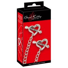   Bad Kitty - Set bijuterii pentru sfarcurile sanilor cu sageti de amor (argintiu)