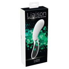   You2Toys Liaison - Vibrator cu LED din silicon-sticlă, cu baterie (transparent-alb)
