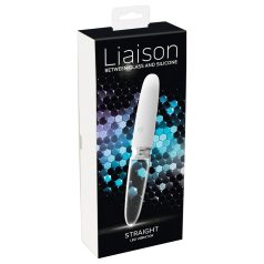   Liaison Straight - vibrator LED cu acumulator (transparent-alb)