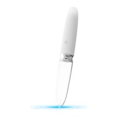   You2Toys Liaison - vibrator din silicon și sticlă, cu LED și baterie (transparent-alb)