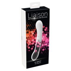   You2toys Liaison - vibrator LED din silicon-sticlă (transparent-alb)