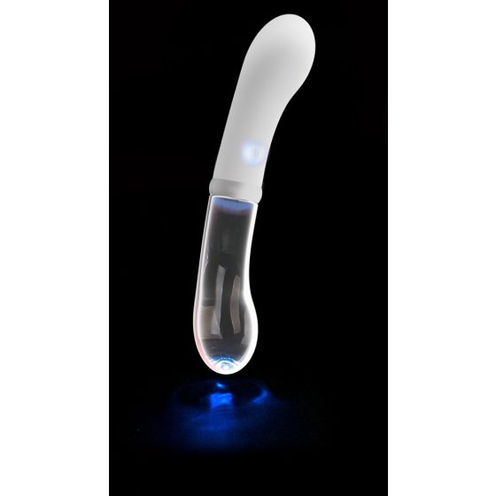You2toys Liaison - vibrator LED din silicon-sticlă (transparent-alb)