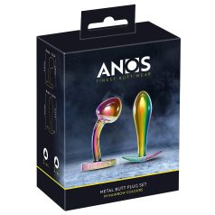ANOS Metal Rainbow - set dopuri anale metalice - 2 piese