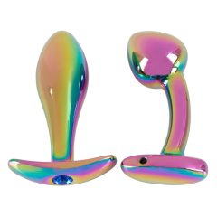 Set de două dildo-uri anale din oţel ANOS Metal Rainbow