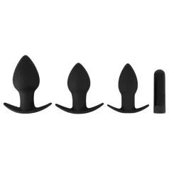   Black Velvets - set vibratoare anale reîncărcabile - 3 piese - negru
