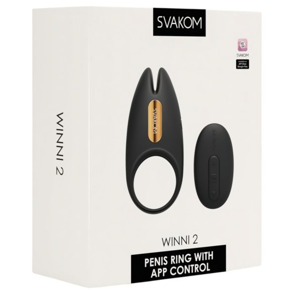 Svakom Winni 2 - inel penian vibrator inteligent cu telecomandă - negru