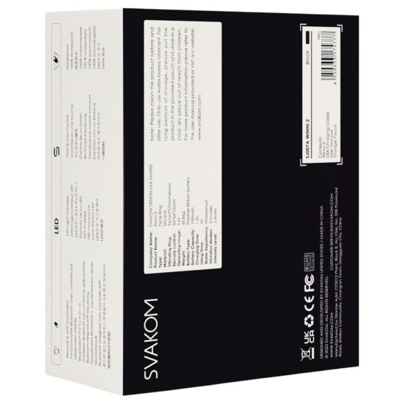 Svakom Winni 2 - inel penian vibrator inteligent cu telecomandă - negru