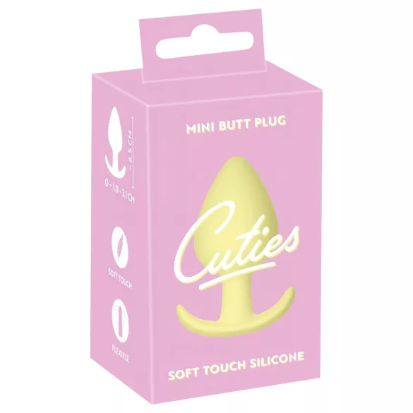 Cuties Mini Butt Plug - dop anal din silicon (galben, 3,1 cm)