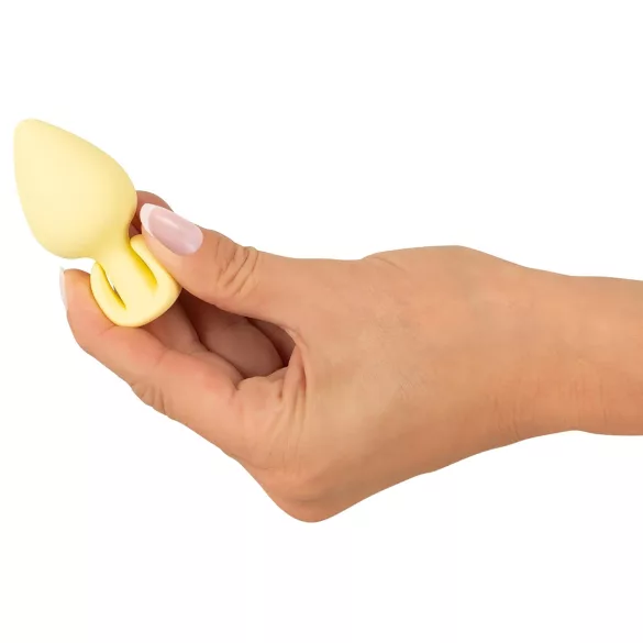 Cuties Mini Butt Plug - dop anal din silicon (galben, 3,1 cm)