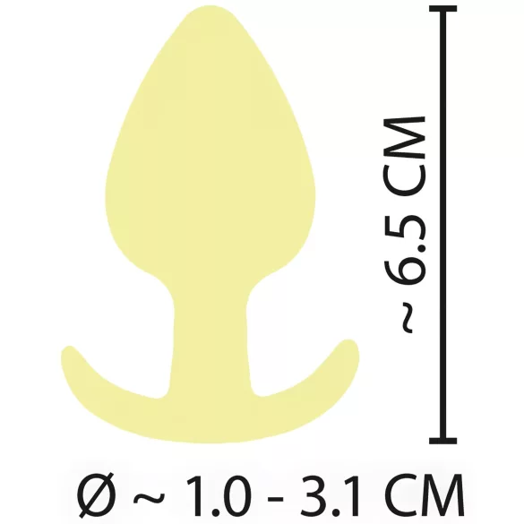 Cuties Mini Butt Plug - dop anal din silicon (galben, 3,1 cm)