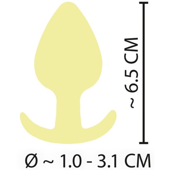 Cuties Mini Butt Plug - dildo anal din silicon - galben (3,1cm)