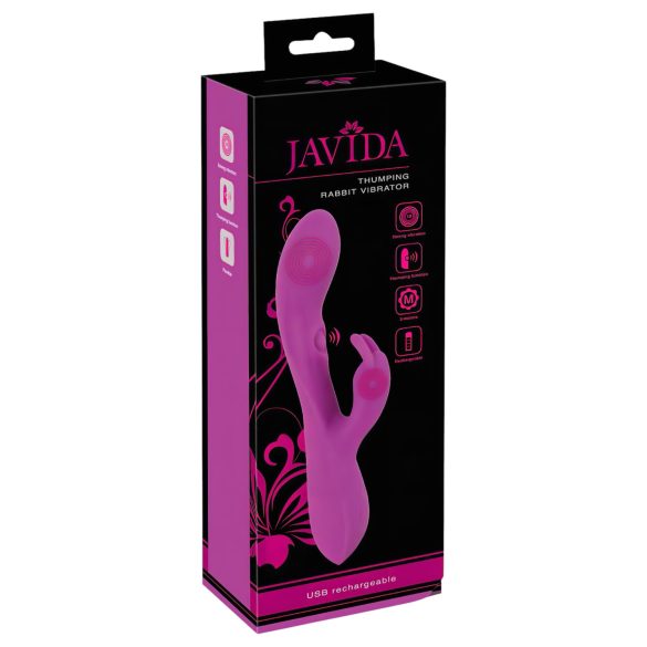 Javida Thumping Rabbit - vibrator cu 3 motoare - braț pentru clitoris - lila