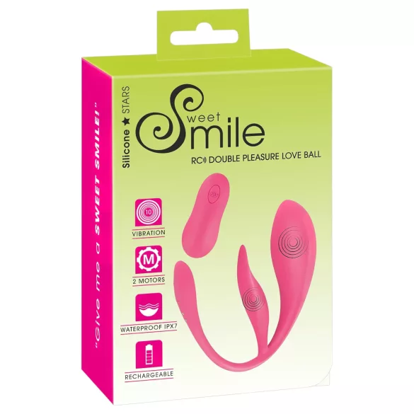 SMILE - ou vibrator cu baterie reîncărcabilă și telecomandă radio, purtabil (roz)