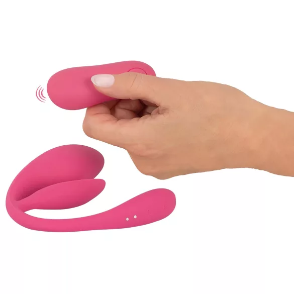 SMILE - ou vibrator cu baterie reîncărcabilă și telecomandă radio, purtabil (roz)