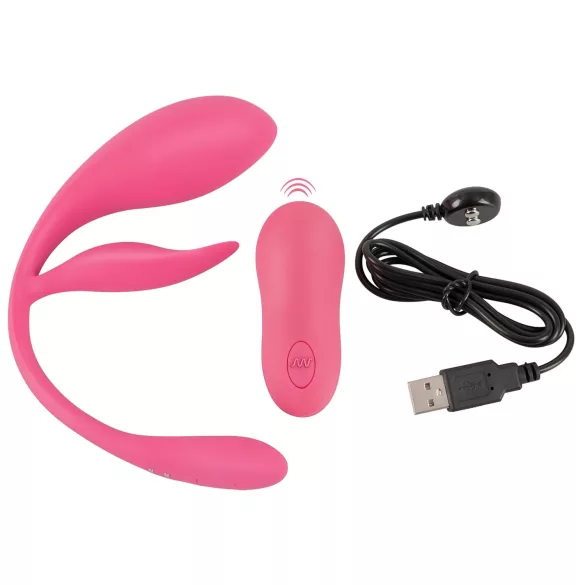 SMILE - ou vibrator cu baterie reîncărcabilă și telecomandă radio, purtabil (roz)