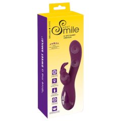   SMILE - vibrator cu 3 motoare, cu stimulator de clitoris, pe baterii (mov)