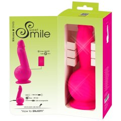   SMILE Puternic - vibrator cu ventuză, cu 2 motoare și baterie (roz)