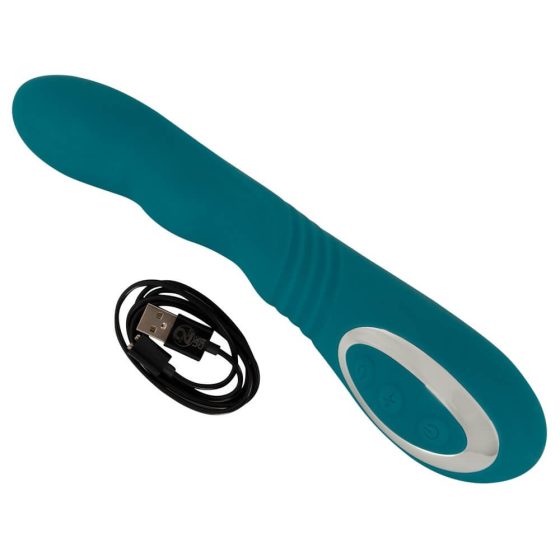 SMILE - Vibrator reîncărcabil, rezistent la apă, cu vârf rotativ pentru punctul G (verde)