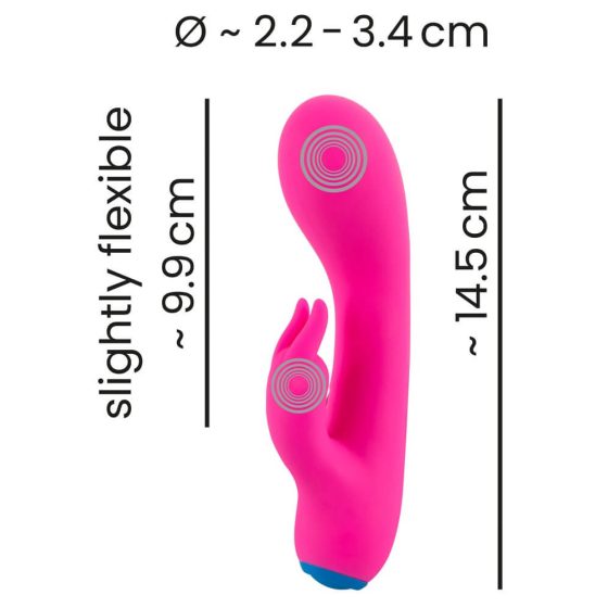 You2Toys colorat - vibrator cu clitoris și acumulator rezistent la apă (roz)