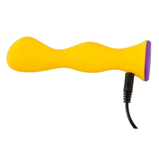 Vibrator anal You2Toys colorat - cu acumulator, rezistent la apă (galben)