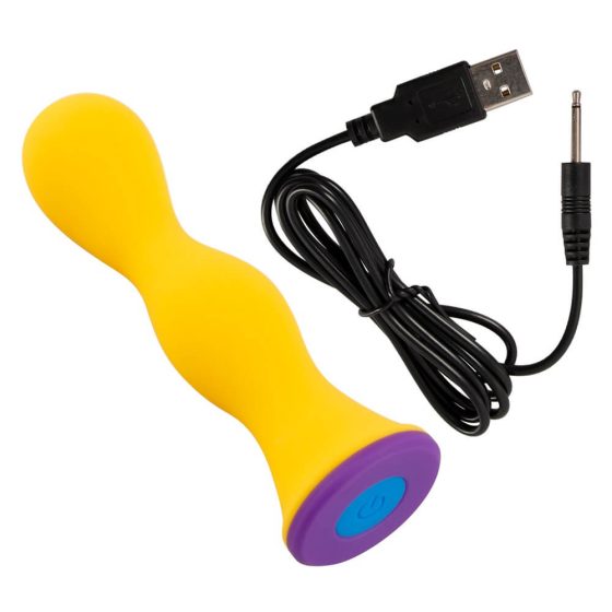 Vibrator anal You2Toys colorat - cu acumulator, rezistent la apă (galben)