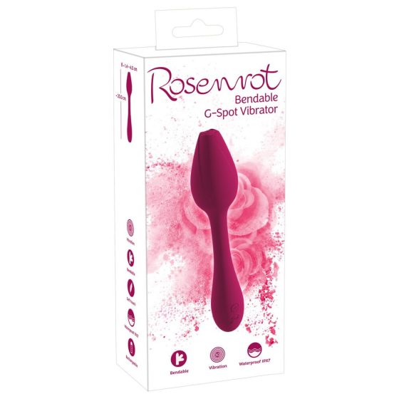 You2Toys Rosenrot - vibrator flexibil în formă de boboc de trandafir pentru punctul G (roșu)
