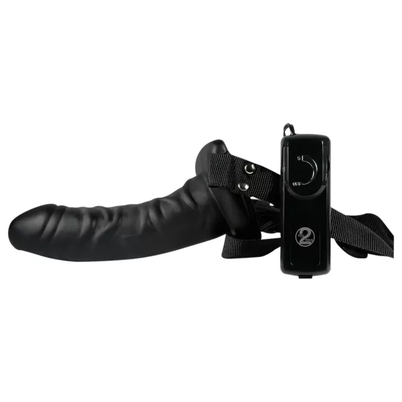 You2Toys - Vibrator strap-on cu vibrații - negru