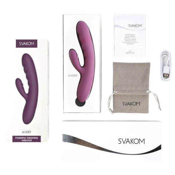 Svakom Avery - vibrator cu impulsuri și braț pentru clitoris - reîncărcabil, mov