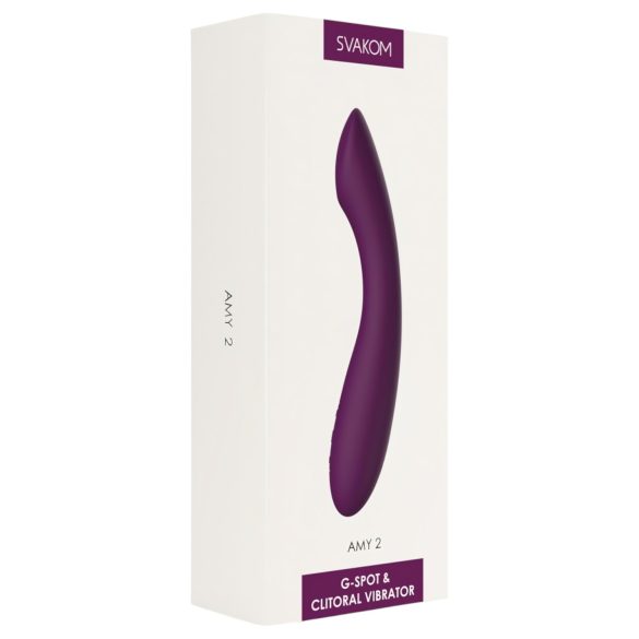 Svakom Amy 2 - vibrator pentru punctul G, reîncărcabil, waterproof, mov