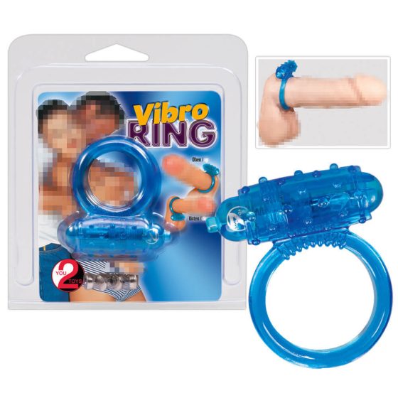 You2Toys - Inel vibrator pentru penis din silicon pur - albastru regal
