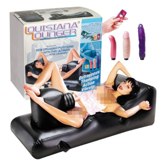 Louisiana Lounger - pat de sex cu vibrator incorporat (negru)