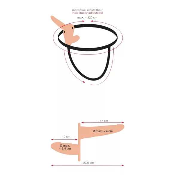 You2Toys - Vibrator dublu cu prindere - natur