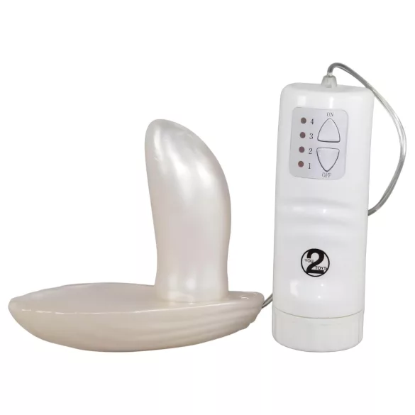 You2Toys - Vibrator purtabil tip scoică - cu vibrații - alb