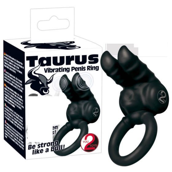 You2Toys - Taurus - inel pentru penis cu dublu motor, vibrator (negru)